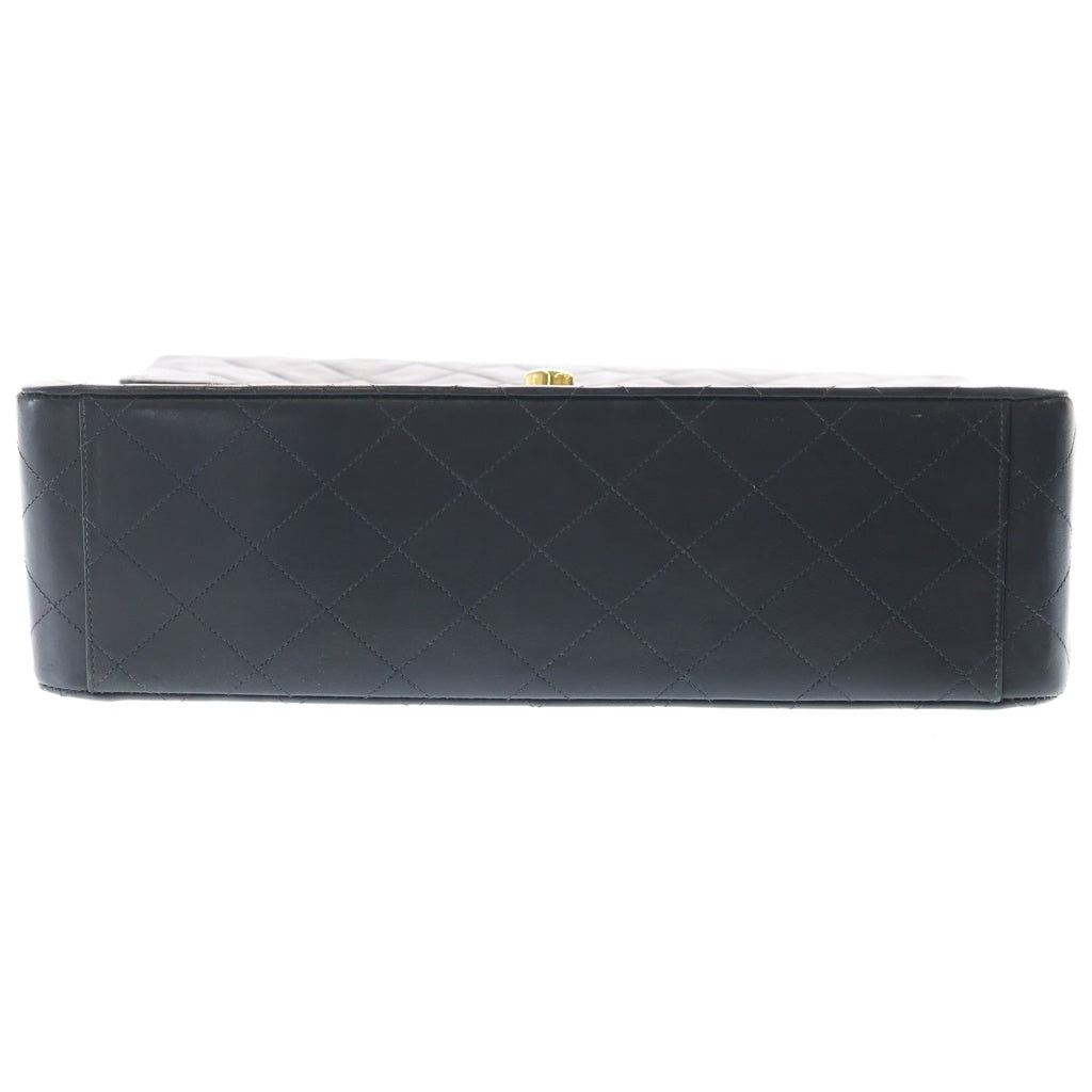 CHANEL(シャネル) デカマトラッセ チェーンショルダーバッグ ブラック ラムスキン ゴールド金具 レディース