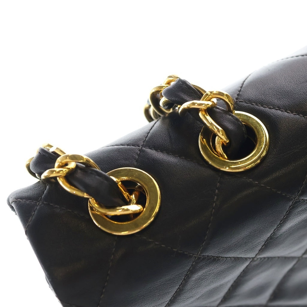 CHANEL(シャネル) デカマトラッセ チェーンショルダーバッグ ブラック ラムスキン ゴールド金具 レディース