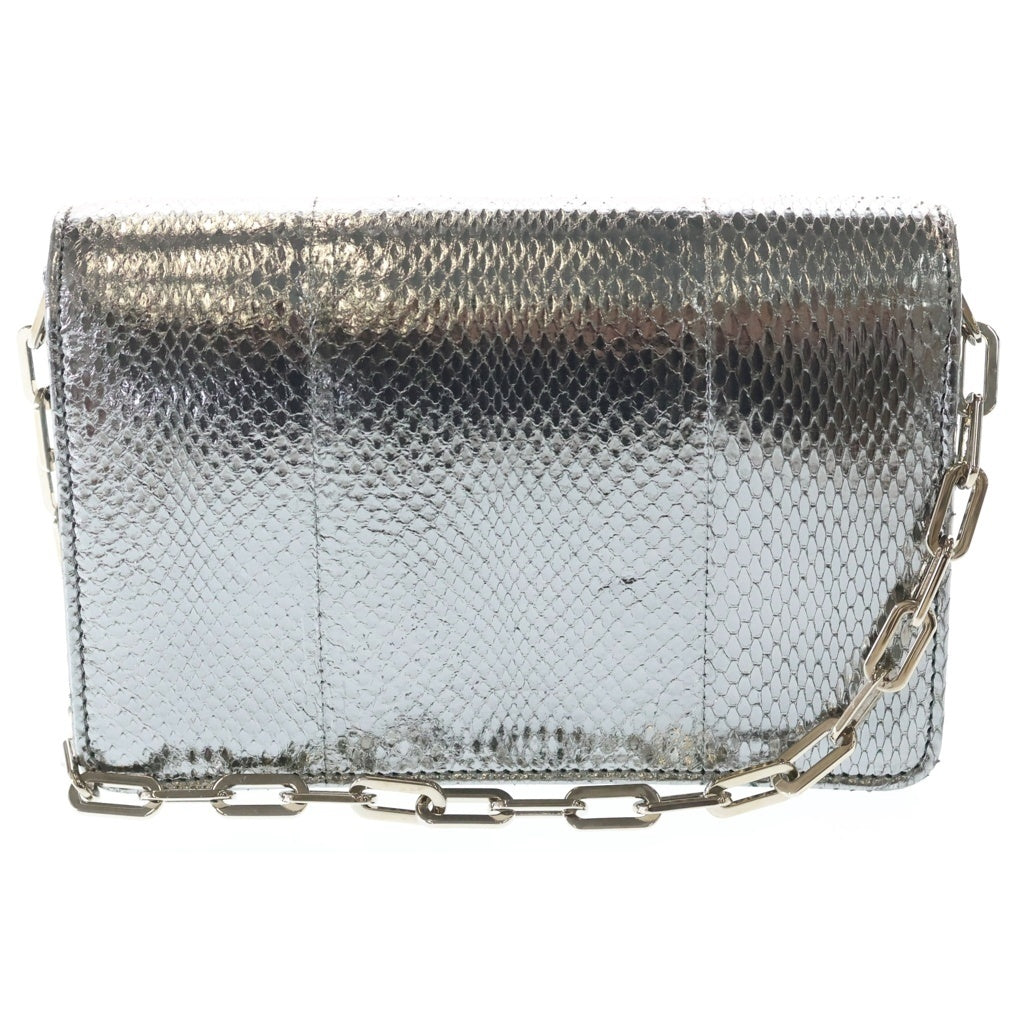 PRADA(プラダ) ショルダーバッグ ミニバッグ シルバー パイソン シルバー金具 レディース