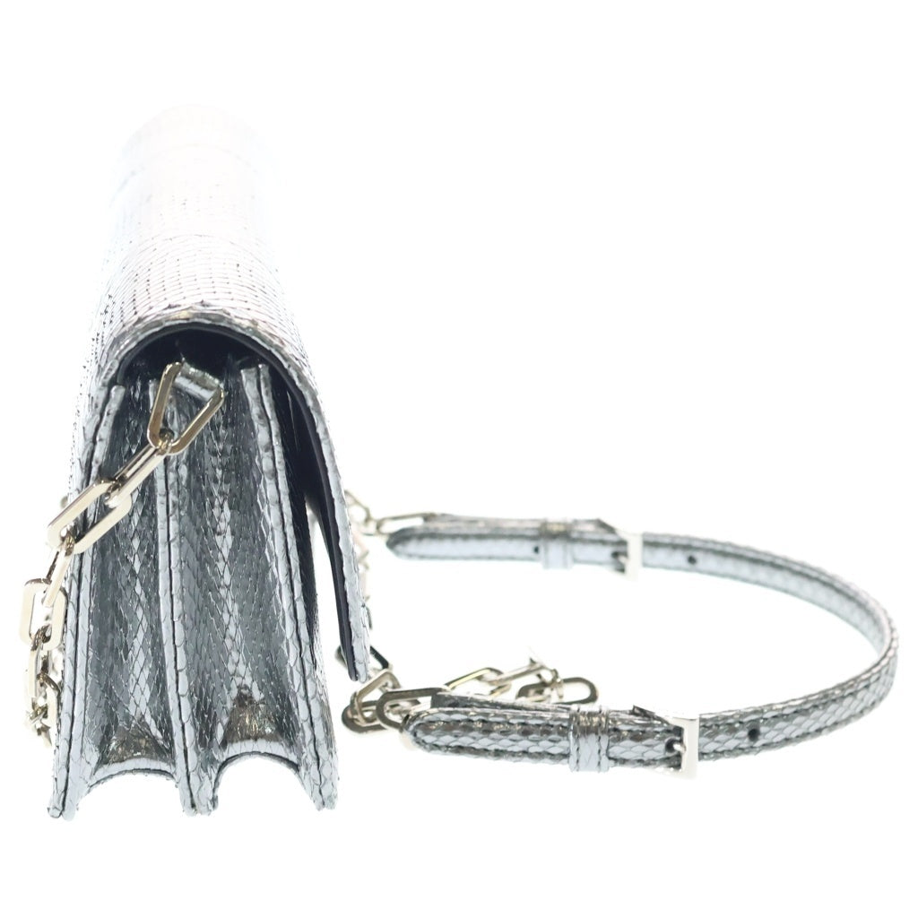 PRADA(プラダ) ショルダーバッグ ミニバッグ シルバー パイソン シルバー金具 レディース