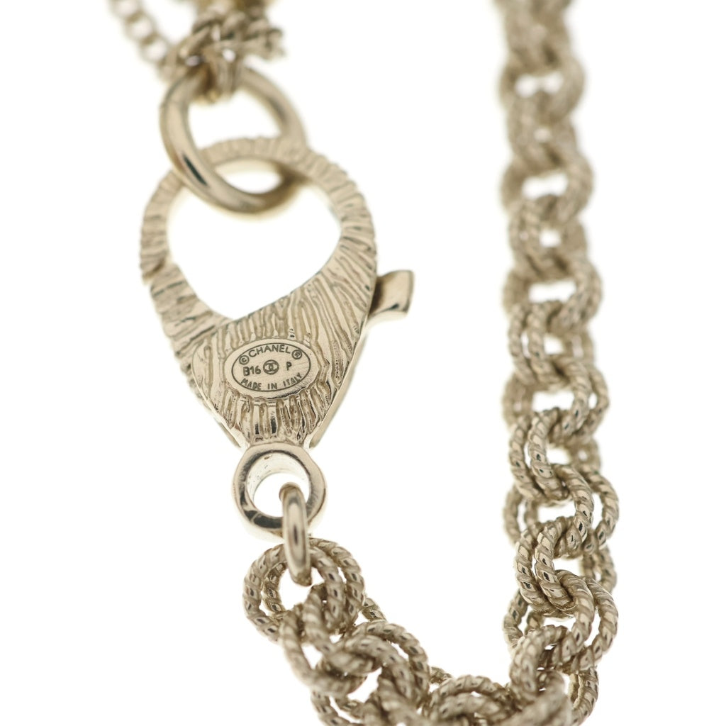 CHANEL(シャネル) ココマーク 2連 パール ネックレス ペンダント チェーン ホワイト×ゴールド レディース