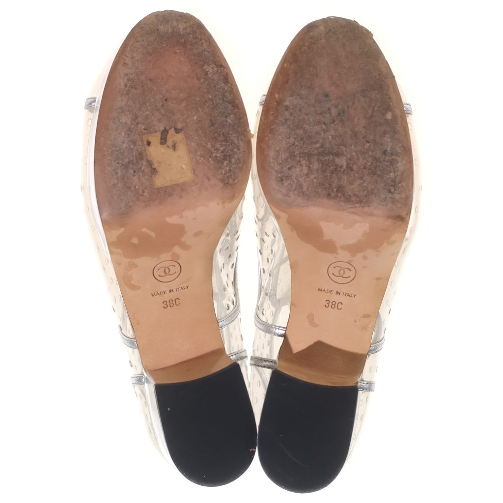 CHANEL(シャネル) ランウェイ カメリア クリア レースアップ ヒールサンダル シルバー #38C レディース