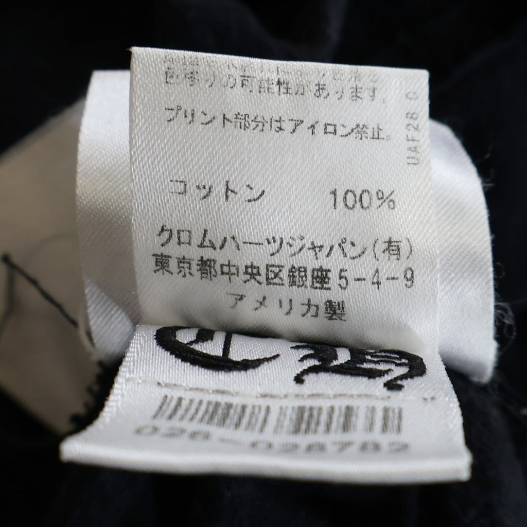 CHROME HEARTS(クロムハーツ) VERTICAL LOGO バーティカル ロゴ プリント 半袖カットソー Tシャツ ブラック コットン