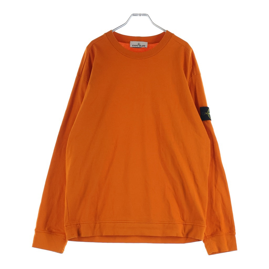 STONE ISLAND(ストーンアイランド) フェード スウェット ワッペン クルーネック オレンジ コットン