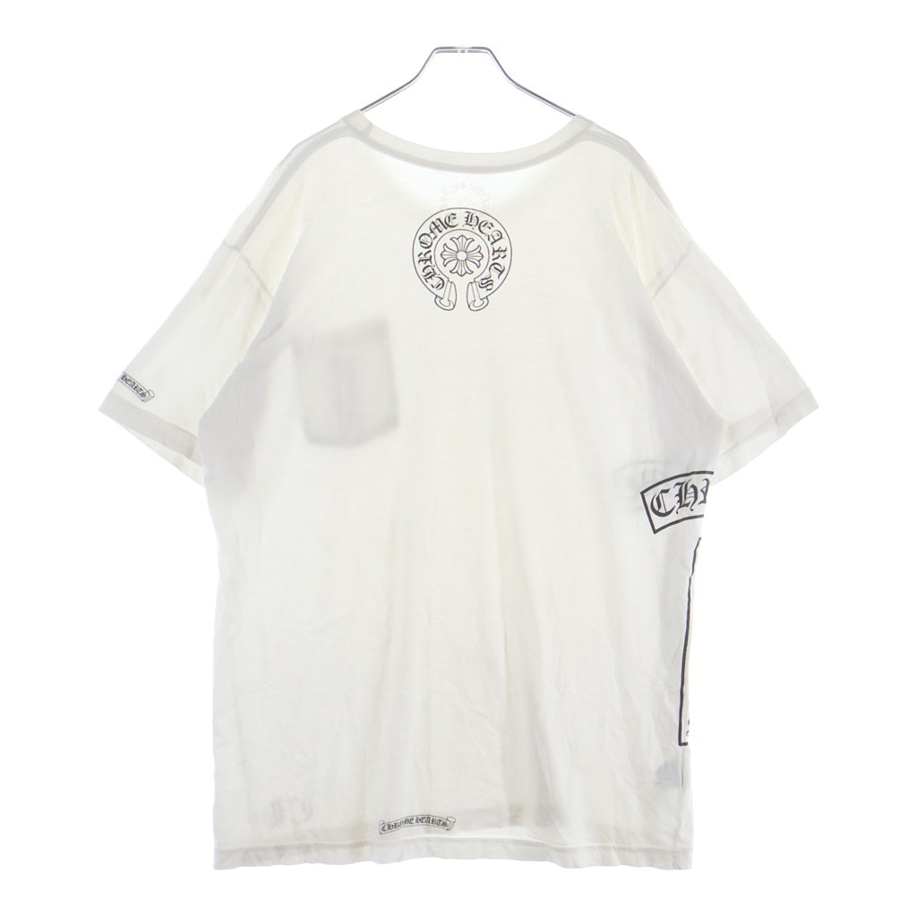 CHROME HEARTS(クロムハーツ) Side Logo サイドロゴ ホースシュー 半袖カットソー ポケット Tシャツ ホワイト コットン
