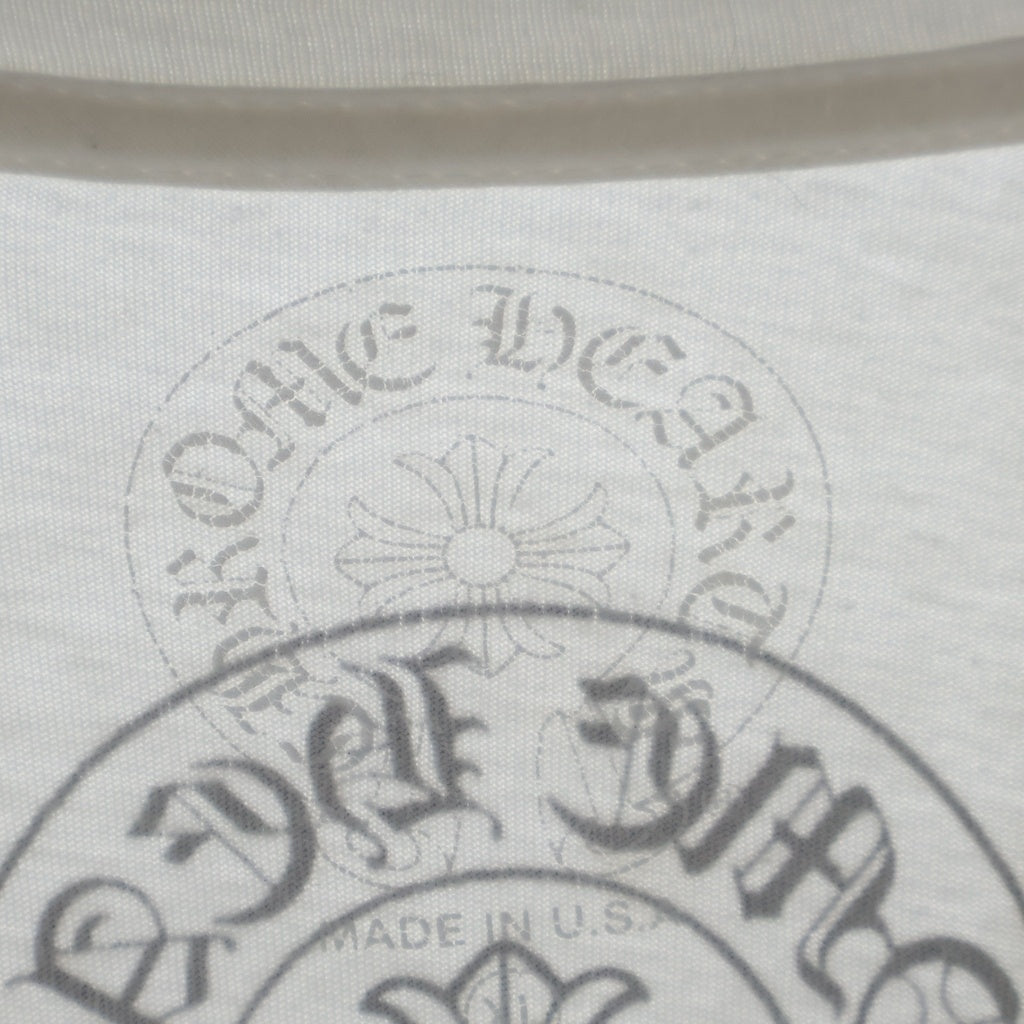 CHROME HEARTS(クロムハーツ) Side Logo サイドロゴ ホースシュー 半袖カットソー ポケット Tシャツ ホワイト コットン