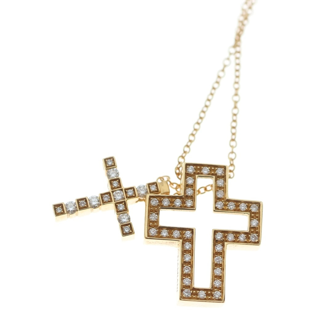 DAMIANI(ダミアーニ) ベルエポック XS ダイヤ クロス ペンダント ネックレス チェーン イエローゴールド 750YG レディース