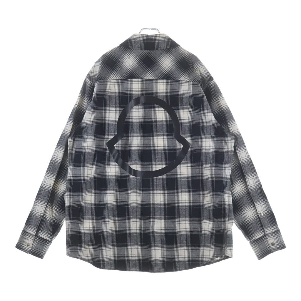 MONCLER(モンクレール) CAMICIA カミシア チェック 長袖シャツ フランネル ホワイト/ブラック コットン