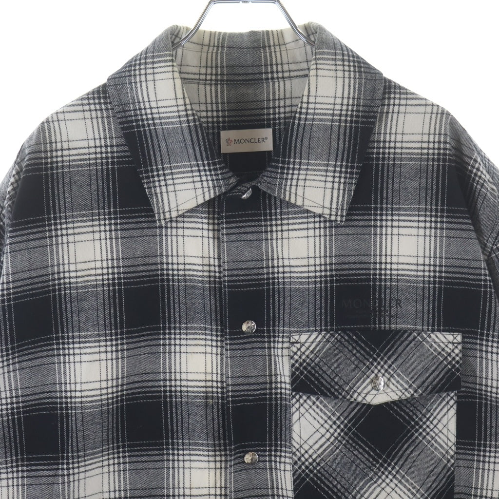 MONCLER(モンクレール) CAMICIA カミシア チェック 長袖シャツ フランネル ホワイト/ブラック コットン