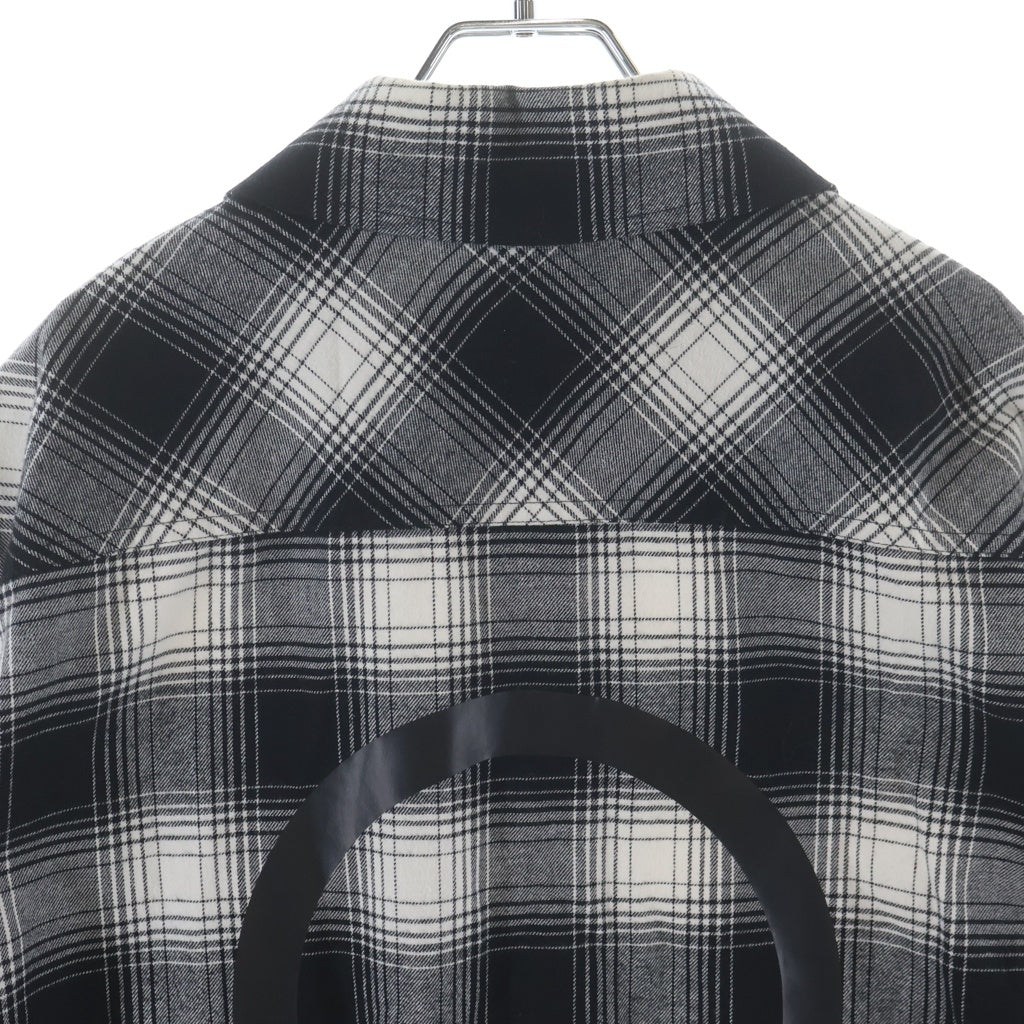 MONCLER(モンクレール) CAMICIA カミシア チェック 長袖シャツ フランネル ホワイト/ブラック コットン