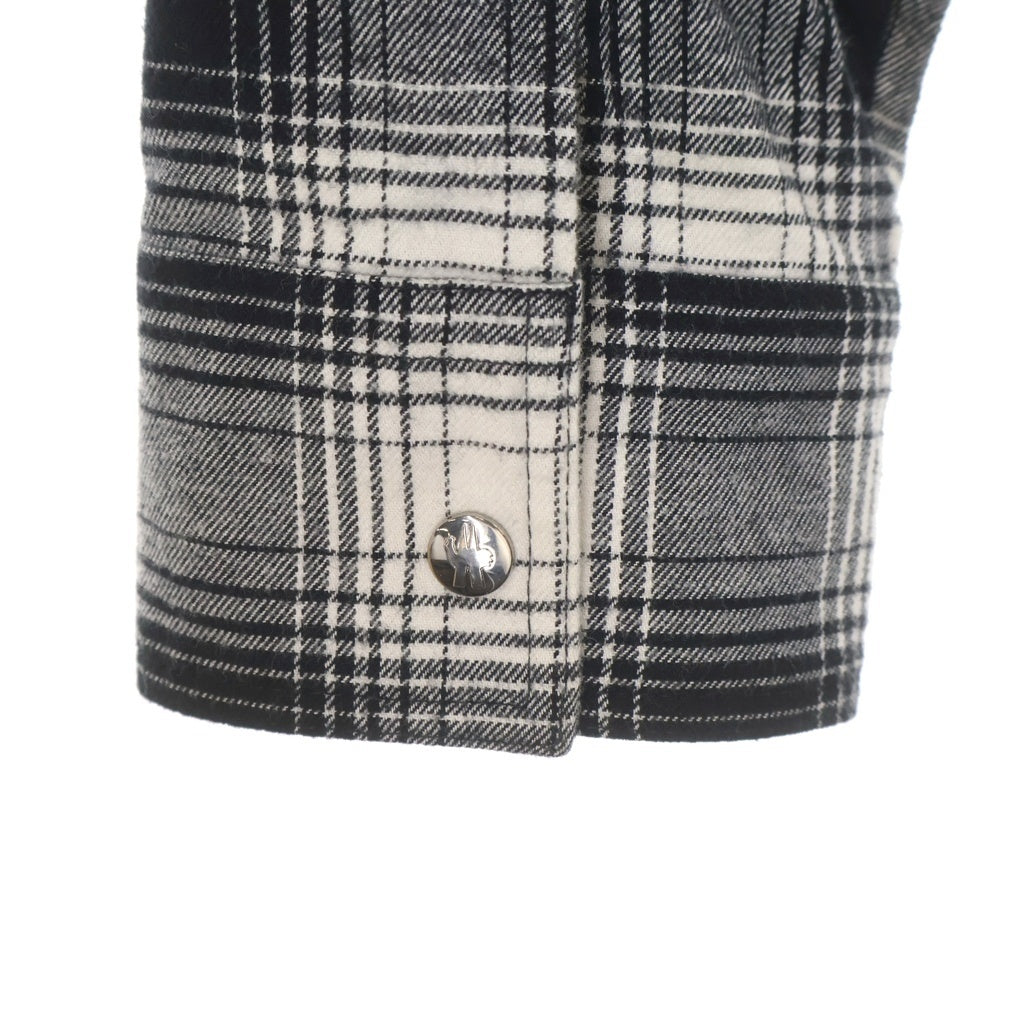 MONCLER(モンクレール) CAMICIA カミシア チェック 長袖シャツ フランネル ホワイト/ブラック コットン