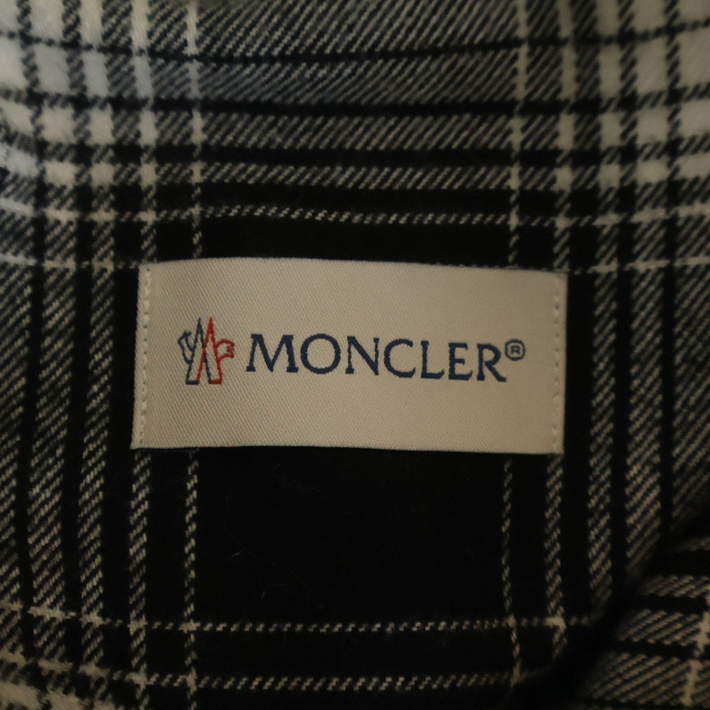 MONCLER(モンクレール) CAMICIA カミシア チェック 長袖シャツ フランネル ホワイト/ブラック コットン