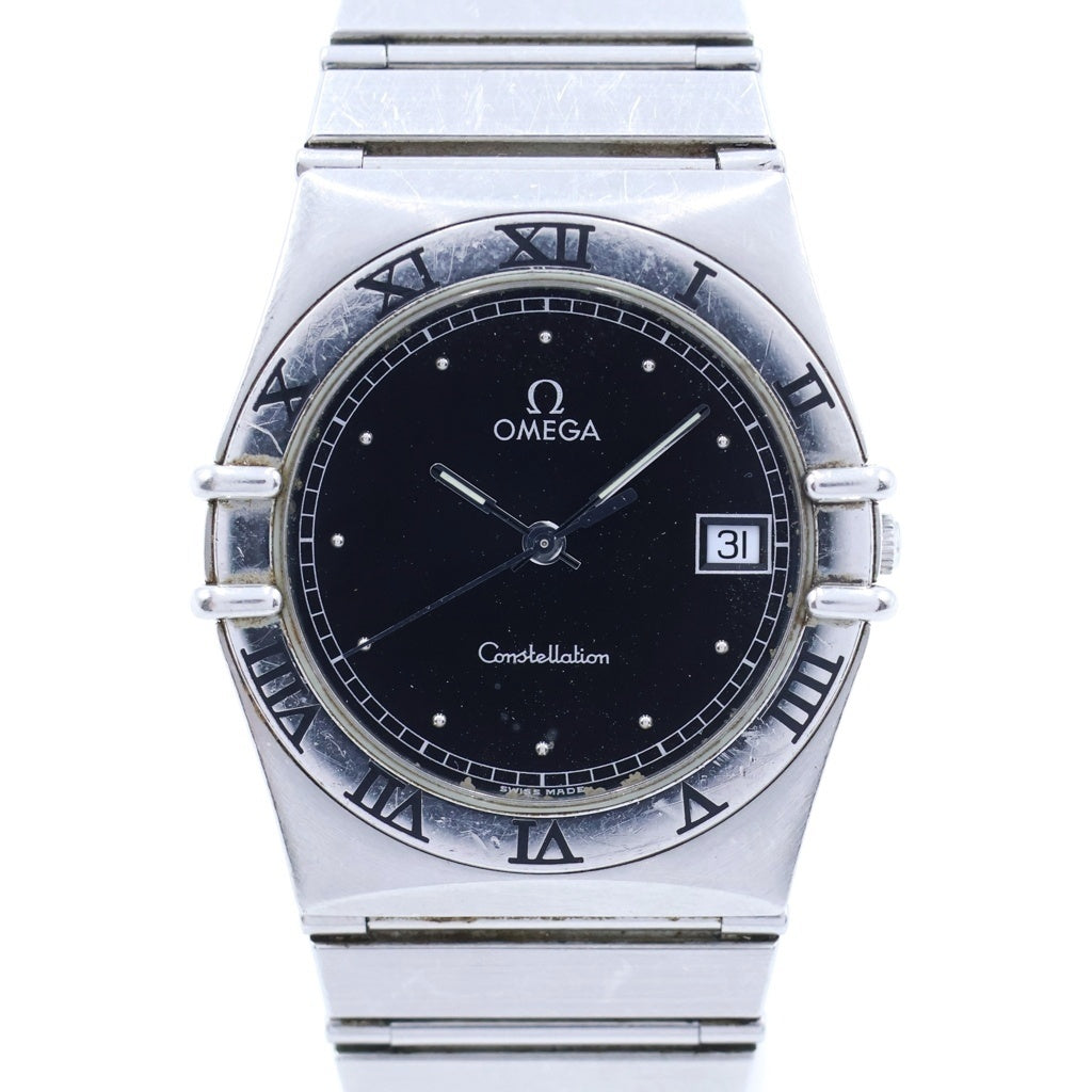 OMEGA(オメガ) コンステレーション 黒文字盤 SS/QZ クォーツ 腕時計 396.108