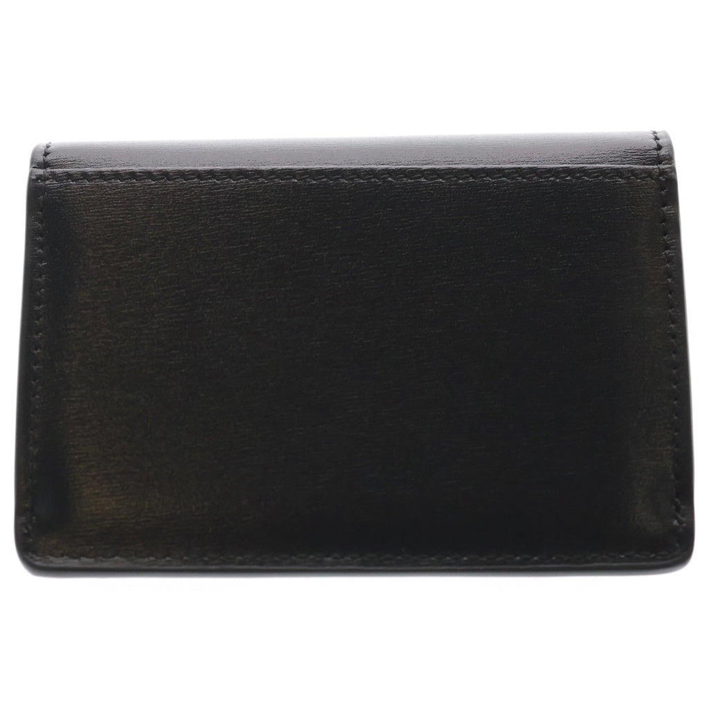 CELINE(セリーヌ) トリオンフ シャイニーカーフスキン フラップ付き カードホルダー カードケース 名刺入れ ブラック レディース