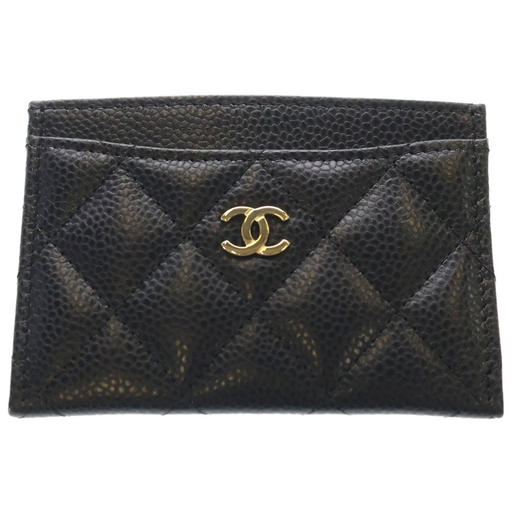 CHANEL(シャネル) マトラッセ クラシック ココマーク キャビアスキン カードケース カードホルダー パスケース 名刺入れ AP0213 ブラック レディース
