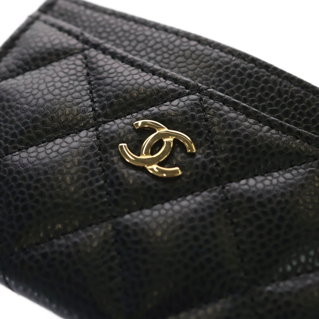 CHANEL(シャネル) マトラッセ クラシック ココマーク キャビアスキン カードケース カードホルダー パスケース 名刺入れ AP0213 ブラック レディース
