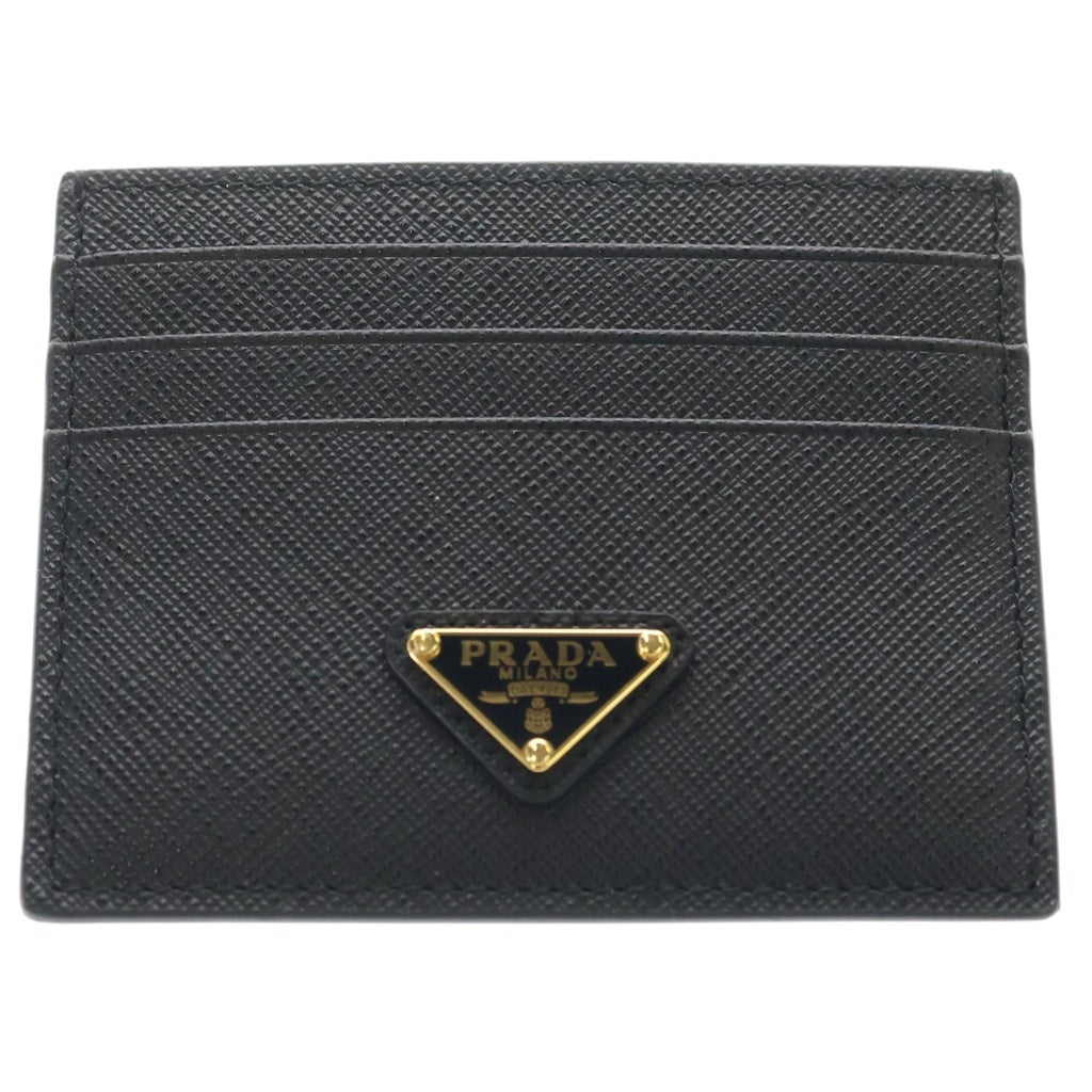 PRADA(プラダ) サフィアーノ トライアングルロゴ レザー カードホルダー カードケース パスケース 2MC025 ブラック レディース