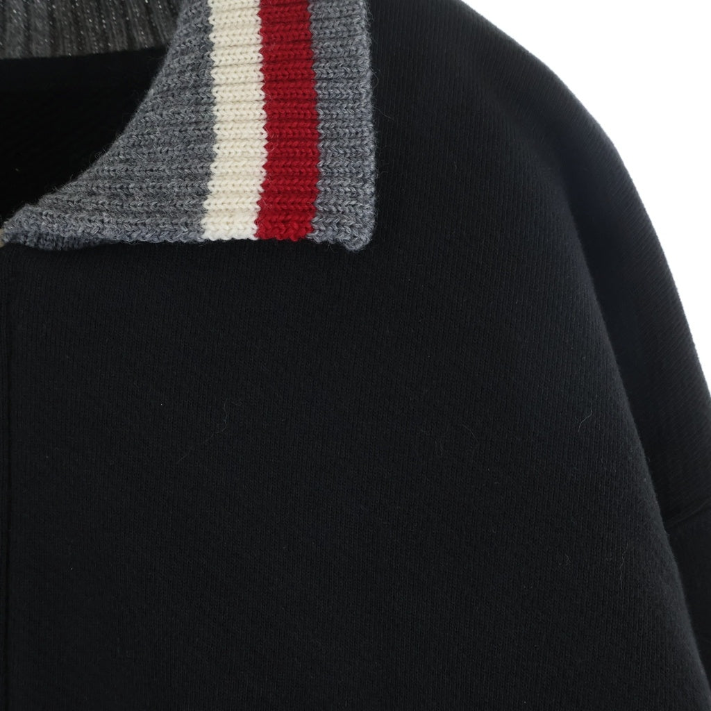 MM6 Maison Margiela(エムエムシックスメゾンマルジェラ) 10 20AW ハーフジップ ニット切り替えスウェット プルオーバー ブラック S30HB0240 レディース