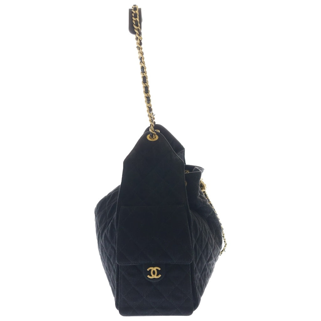 CHANEL(シャネル) シャネル25 スモールバッグ 黒 デニム GD金具 プレート AS5293 レディース