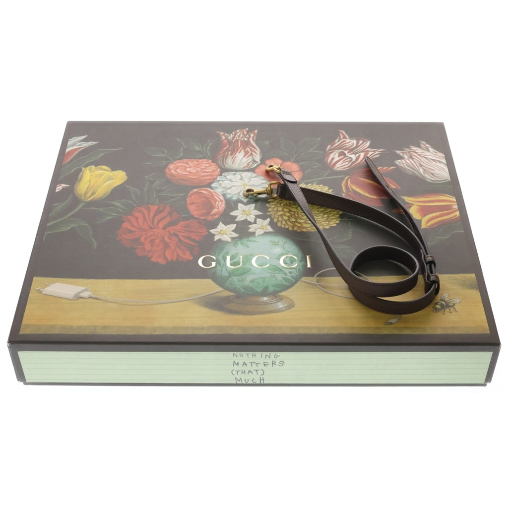 GUCCI(グッチ) GGスプリーム シェリーライン インセクトプリント PVC レザー トートバッグ 493610 ベージュ/ダークブラウン レディース