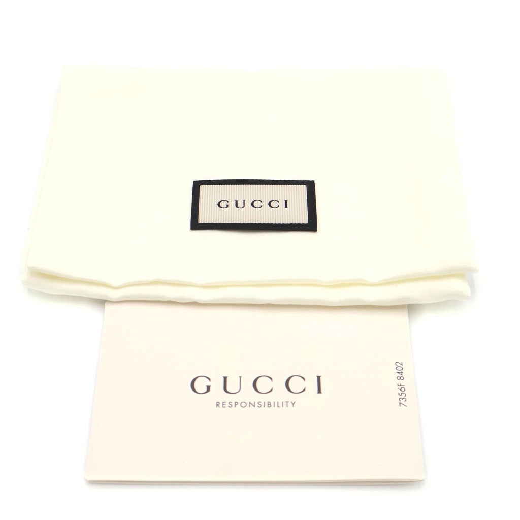 GUCCI(グッチ) GGスプリーム 蝶モチーフ バタフライ刺繍 PVC レザー 二つ折り財布 コンパクトウォレット カードケース 456867 ベージュ