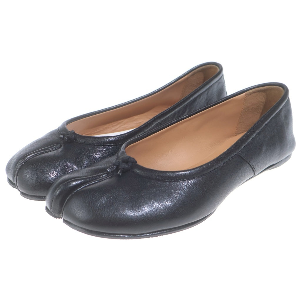 MM6 Maison Margiela(エムエムシックスメゾンマルジェラ) Tabi 足袋 タビ バレリーナ フラット レザー シューズ ブラック レディース
