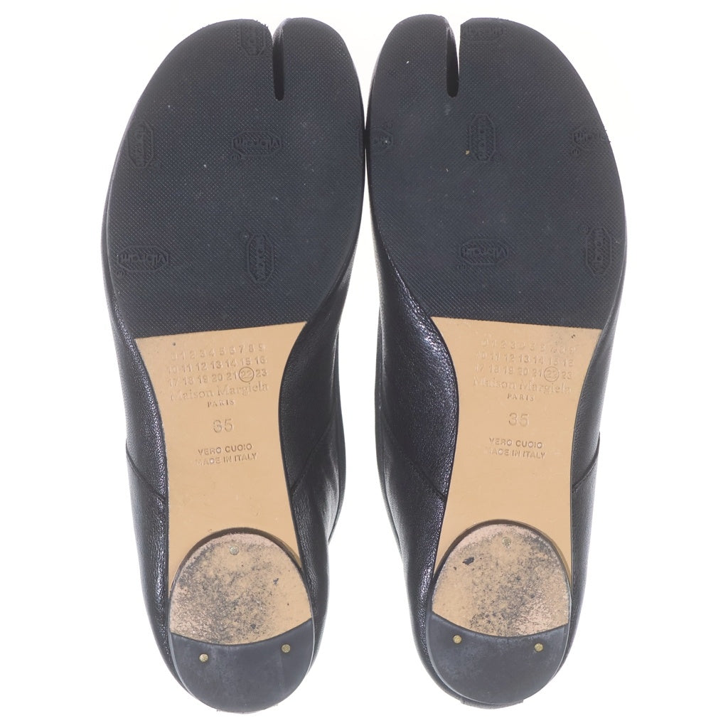 MM6 Maison Margiela(エムエムシックスメゾンマルジェラ) Tabi 足袋 タビ バレリーナ フラット レザー シューズ ブラック レディース
