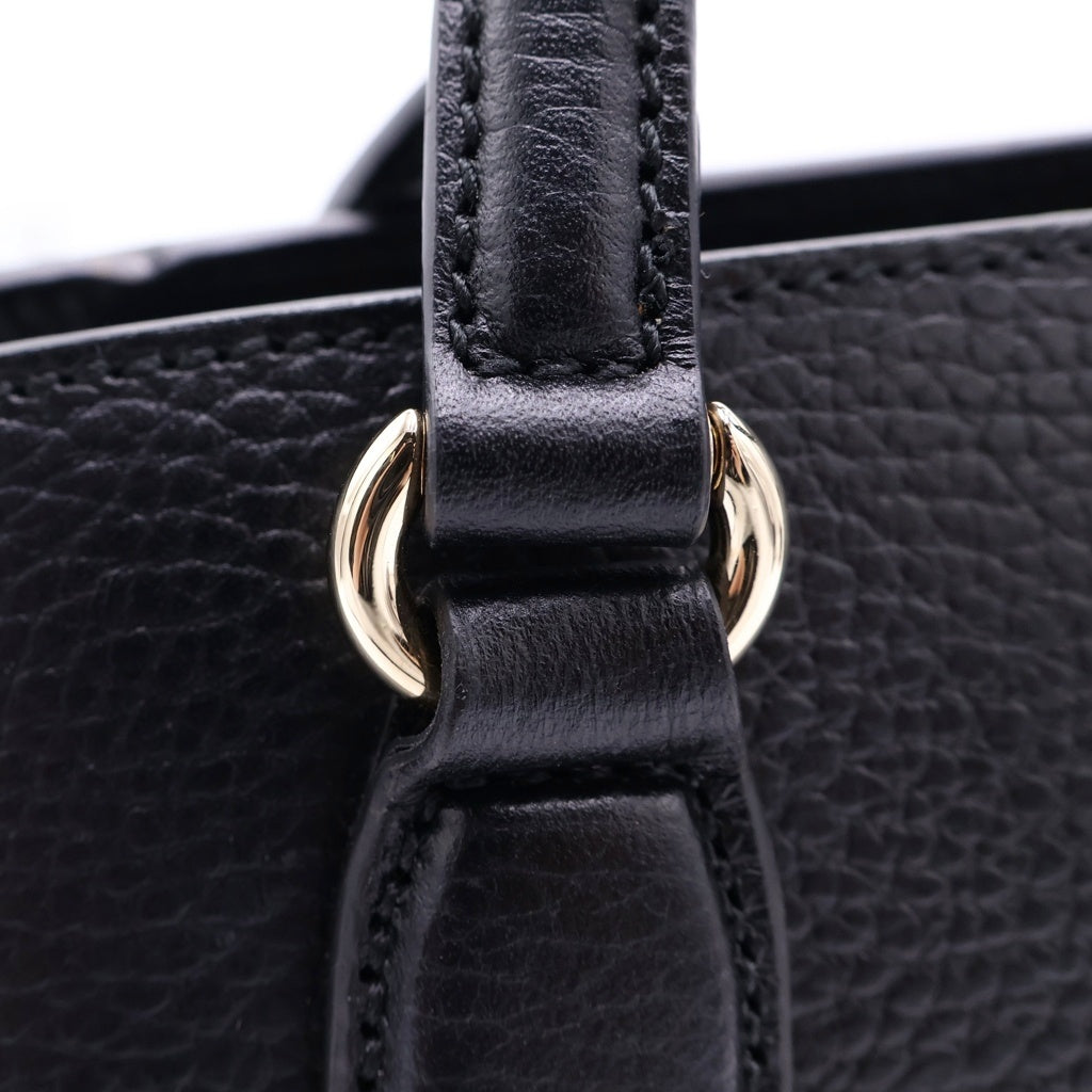 GUCCI(グッチ) ソーホー 2WAYバッグ ハンドバッグ ショルダーバッグ ブラック レザー 607722 ゴールド金具 レディース