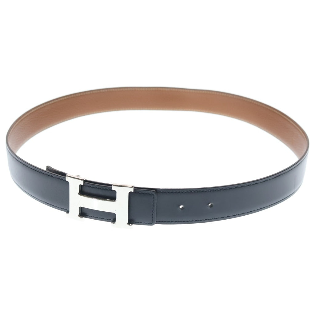 HERMES(エルメス) コンスタンス リバーシブルレザーベルト ブラック×ブラウン シルバー金具
