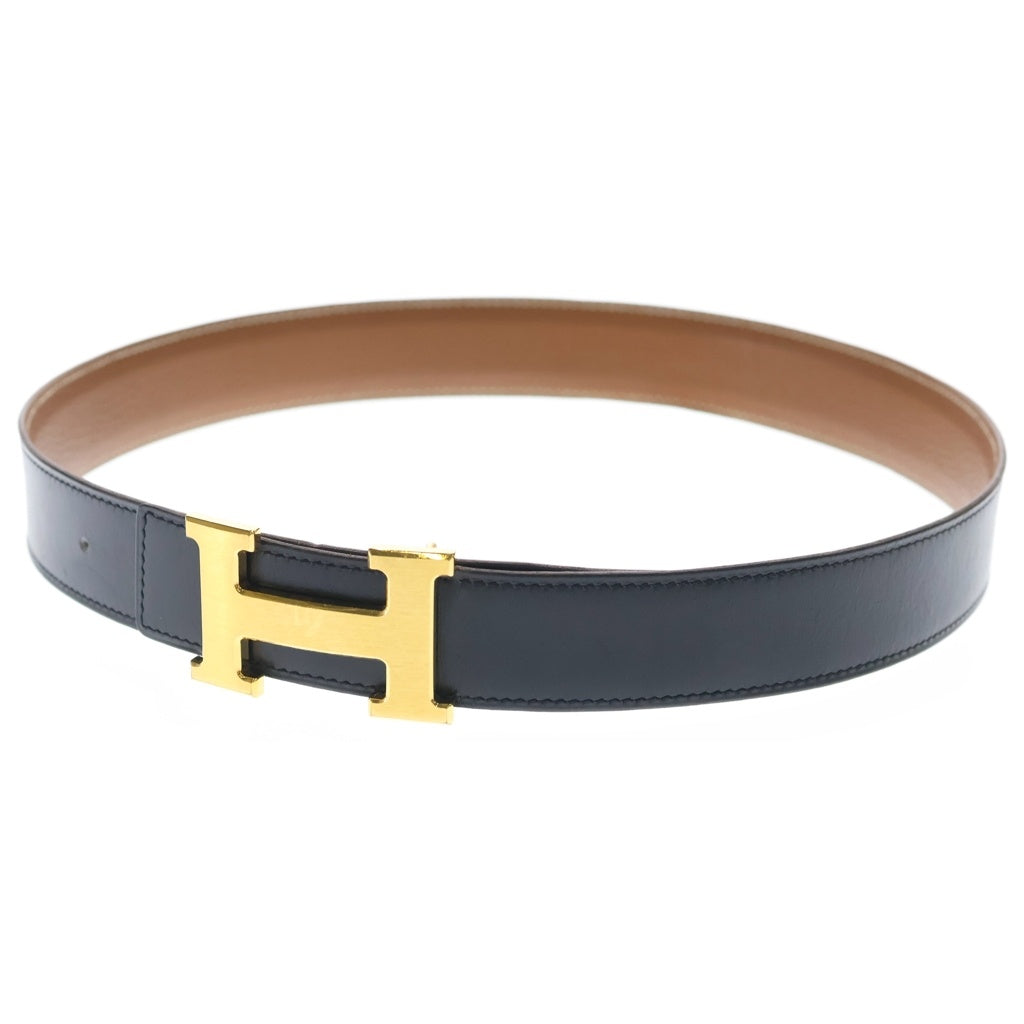 HERMES(エルメス) コンスタンス リバーシブルレザーベルト ブラック×ブラウン ゴールド金具