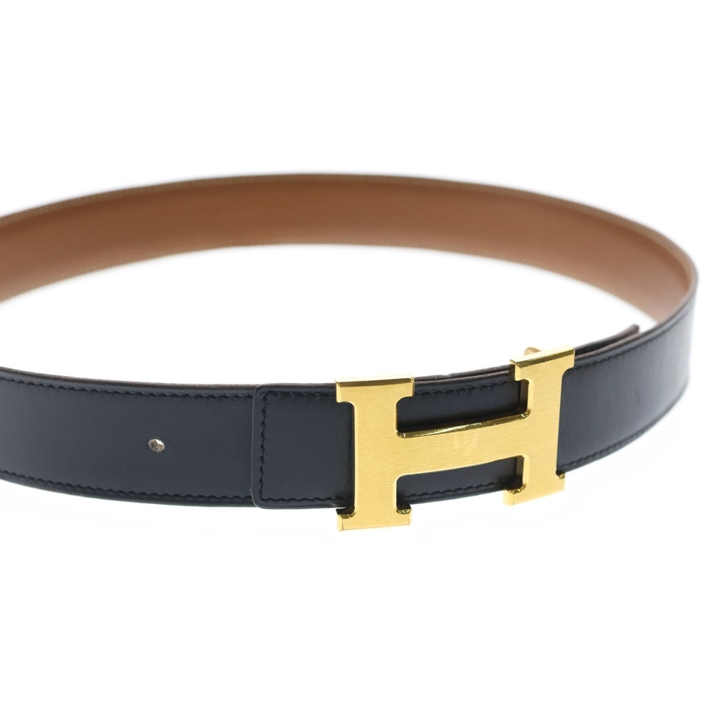 HERMES(エルメス) コンスタンス リバーシブルレザーベルト ブラック×ブラウン ゴールド金具
