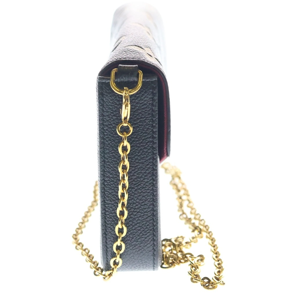LOUIS VUITTON(ルイヴィトン) モノグラム アンプラント ポシェット・フェリシー バイカラー ショルダーバッグ チェーンバッグ ブラック×ベージュ レザー M82479 ゴールド金具 レディース