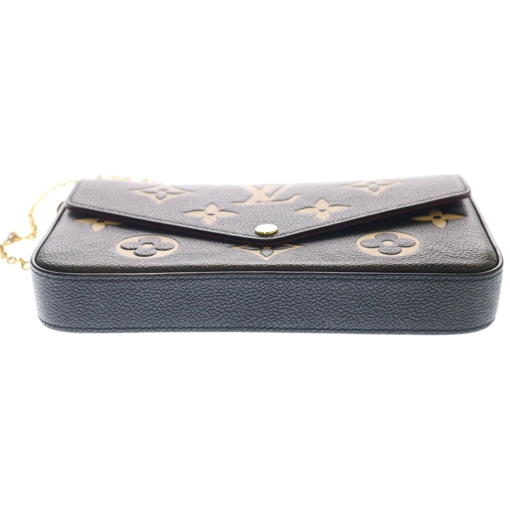 LOUIS VUITTON(ルイヴィトン) モノグラム アンプラント ポシェット・フェリシー バイカラー ショルダーバッグ チェーンバッグ ブラック×ベージュ レザー M82479 ゴールド金具 レディース