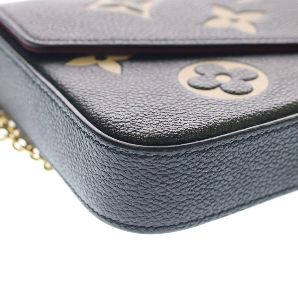 LOUIS VUITTON(ルイヴィトン) モノグラム アンプラント ポシェット・フェリシー バイカラー ショルダーバッグ チェーンバッグ ブラック×ベージュ レザー M82479 ゴールド金具 レディース