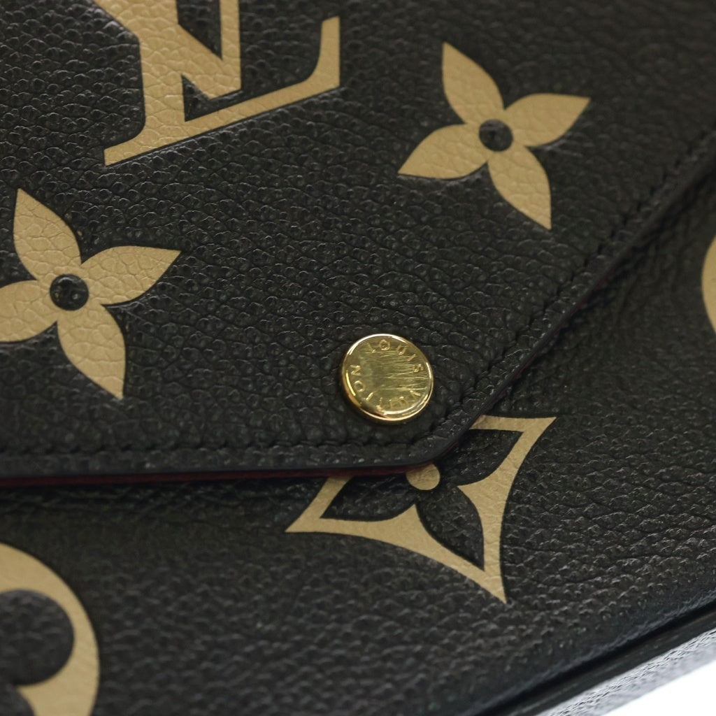 LOUIS VUITTON(ルイヴィトン) モノグラム アンプラント ポシェット・フェリシー バイカラー ショルダーバッグ チェーンバッグ ブラック×ベージュ レザー M82479 ゴールド金具 レディース