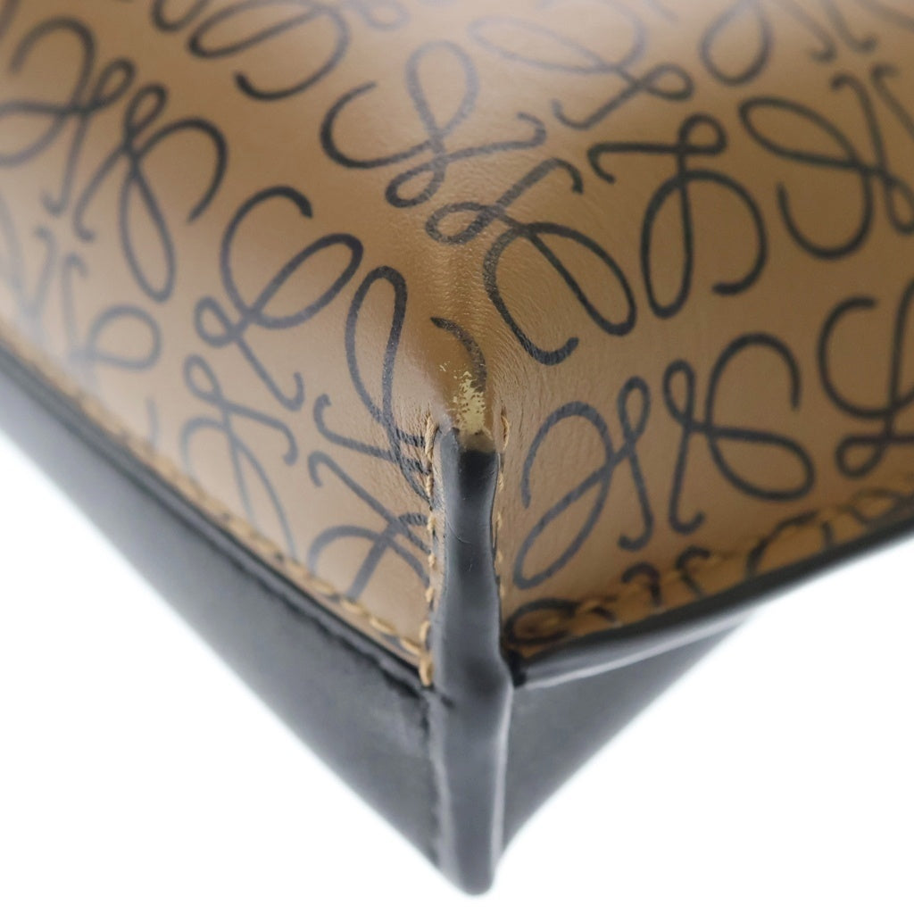 LOEWE(ロエベ) アナグラム ミッシースモール レザー 2WAY ハンド ショルダーバッグ シルバー金具 ブラック/ブラウン レディース