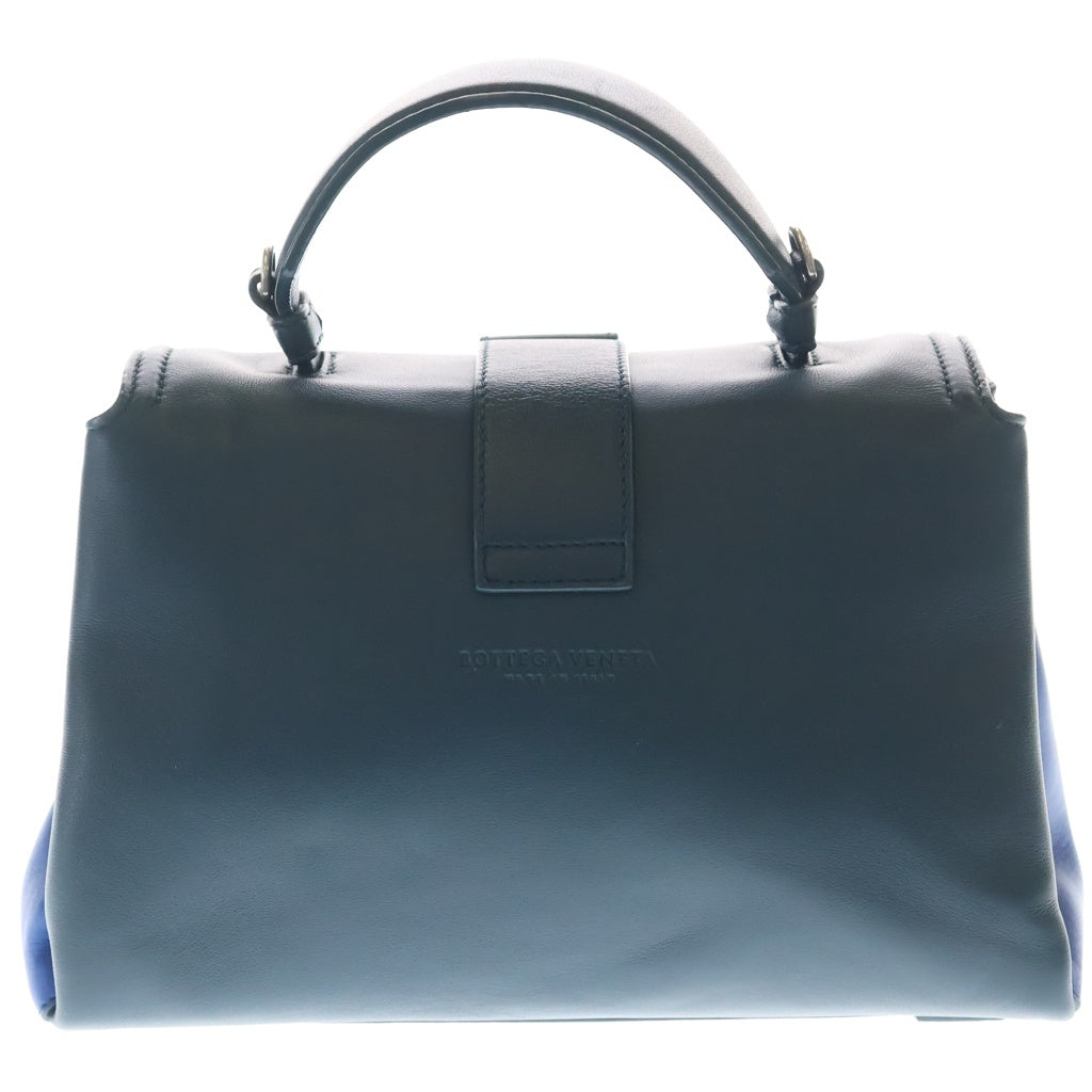 BOTTEGA VENETA(ボッテガヴェネタ) ピアッツァ スモール イントレチャート レザー 2WAY ハンド ショルダーバッグ シルバー金具 グリーン/ブルー レディース