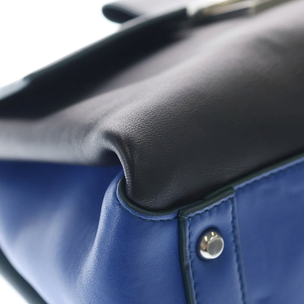 BOTTEGA VENETA(ボッテガヴェネタ) ピアッツァ スモール イントレチャート レザー 2WAY ハンド ショルダーバッグ シルバー金具 グリーン/ブルー レディース