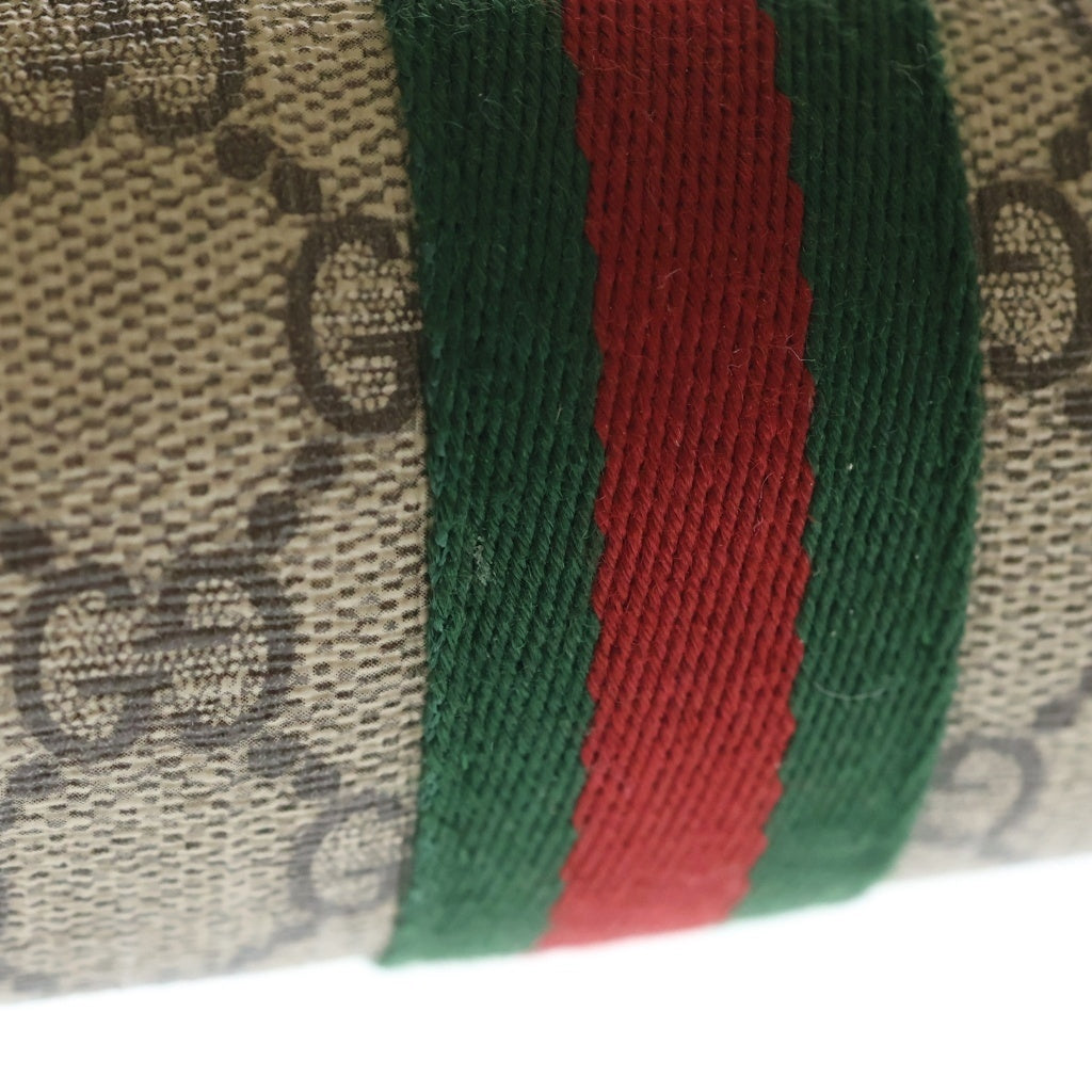 GUCCI(グッチ) GGスプリーム オフィディア ミニバッグ ショルダーバッグ ブラウン×ベージュ レザー×PVC 517350 ゴールド金具 レディース