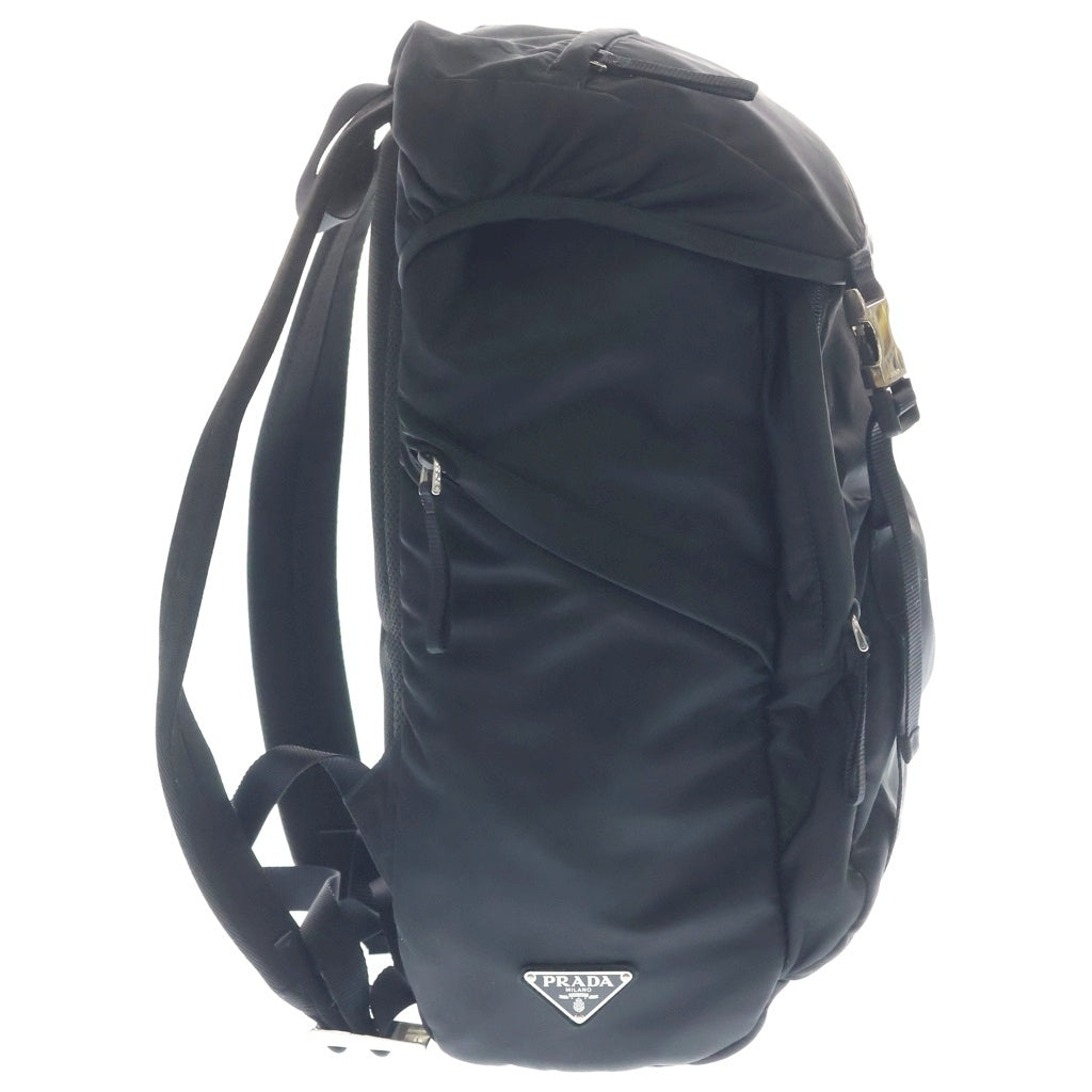 PRADA(プラダ) テスート トライアングルロゴ バックパック リュックサック ブラック ナイロン 2VZ062 シルバー金具
