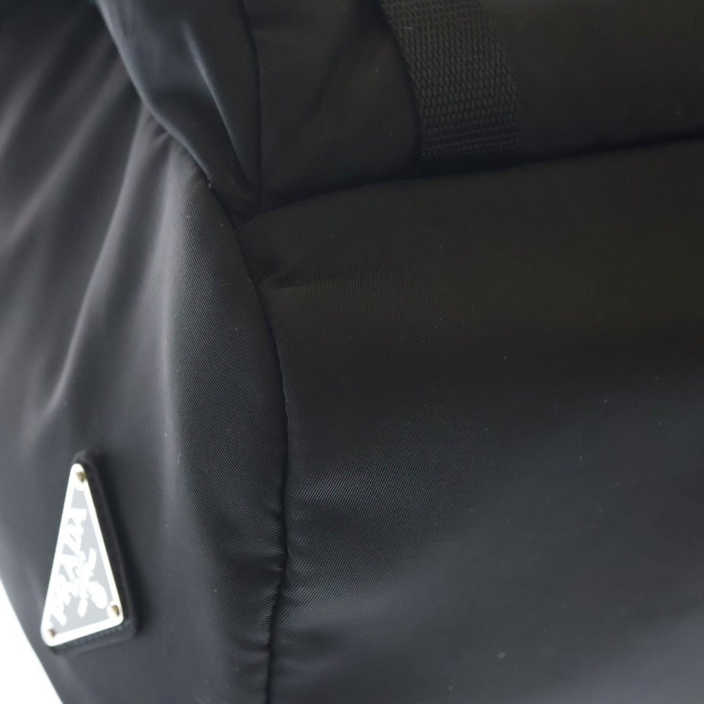 PRADA(プラダ) テスート トライアングルロゴ バックパック リュックサック ブラック ナイロン 2VZ062 シルバー金具