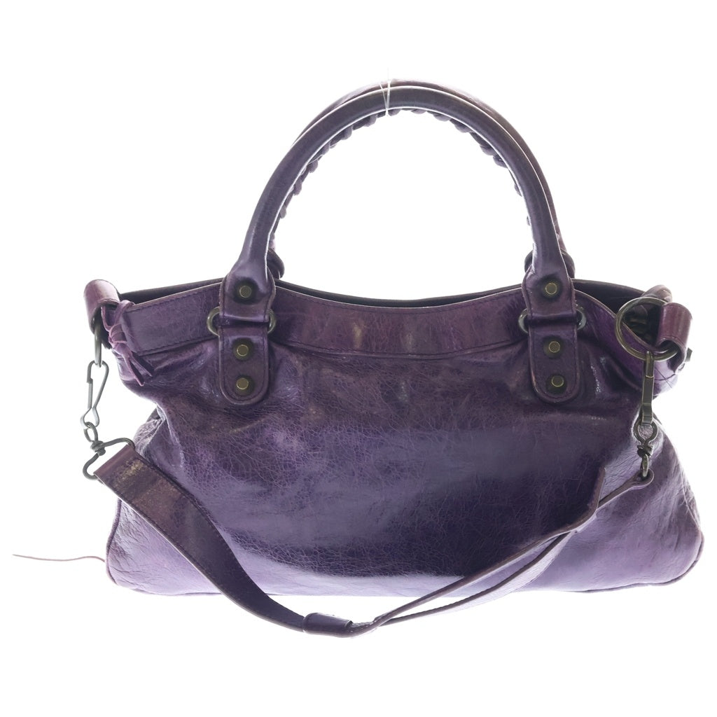 BALENCIAGA(バレンシアガ) ザ ファースト レザー 2WAY ハンドバッグ ショルダーバッグ パープル 103208 レディース