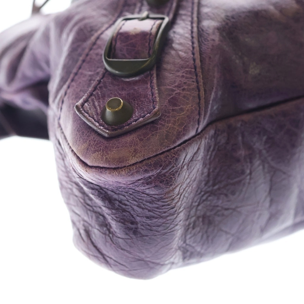 BALENCIAGA(バレンシアガ) ザ ファースト レザー 2WAY ハンドバッグ ショルダーバッグ パープル 103208 レディース