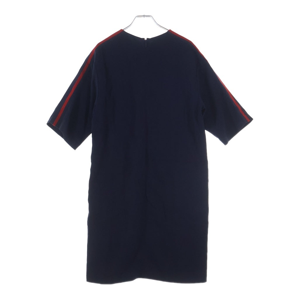 GUCCI(グッチ) バックジップ サイドライン半袖ワンピース ネイビー レーヨン #43 528977 レディース