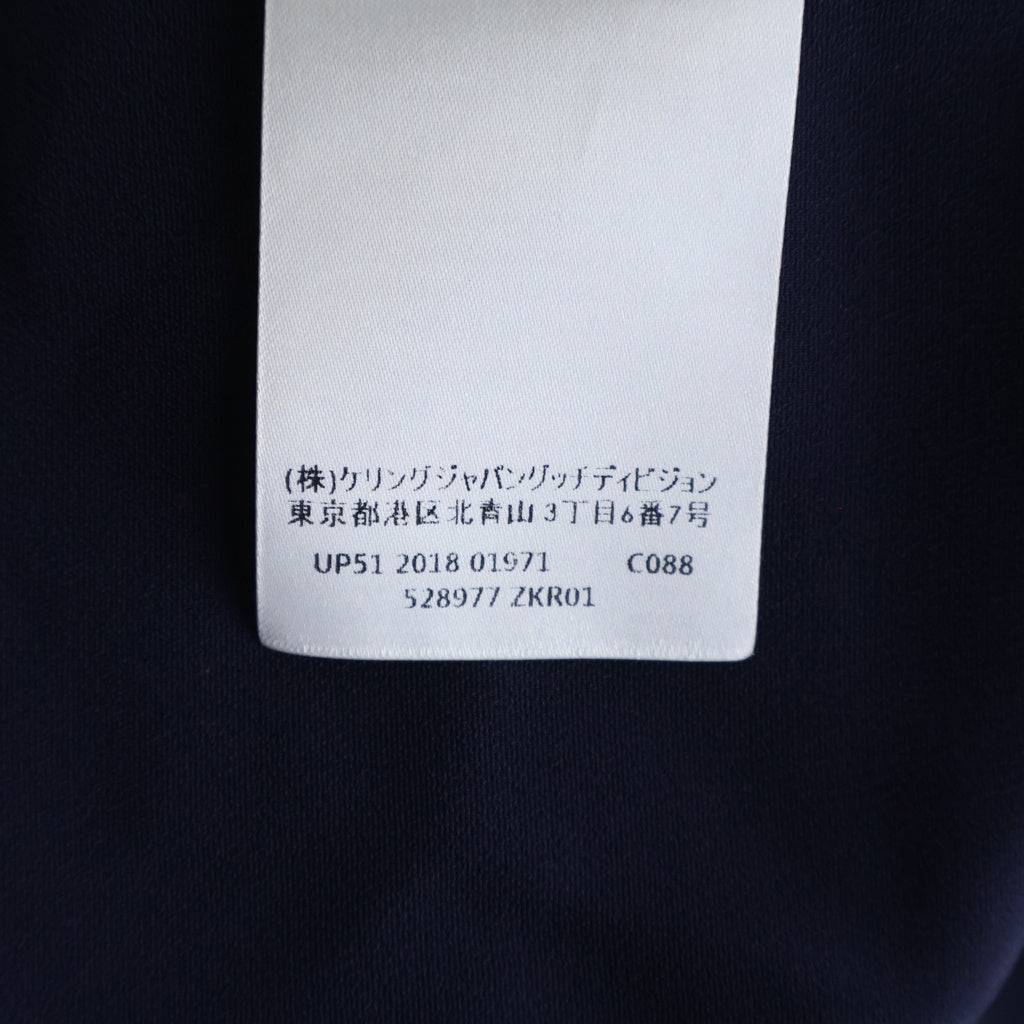 GUCCI(グッチ) バックジップ サイドライン半袖ワンピース ネイビー レーヨン #43 528977 レディース