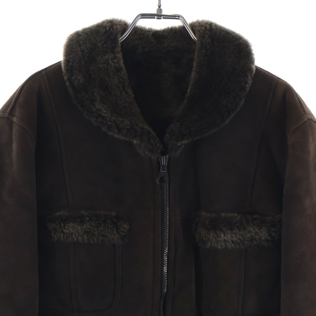 ARMANI(アルマーニ) ラムスキン ムートンジャケット ファー アウター #42 ブラウン レディース