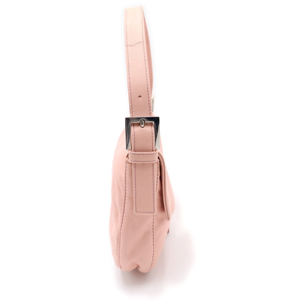 FENDI(フェンディ) マンマバケット ハンドバッグ ワンショルダーバッグ ピンク ナッパレザー シルバー金具 レディース