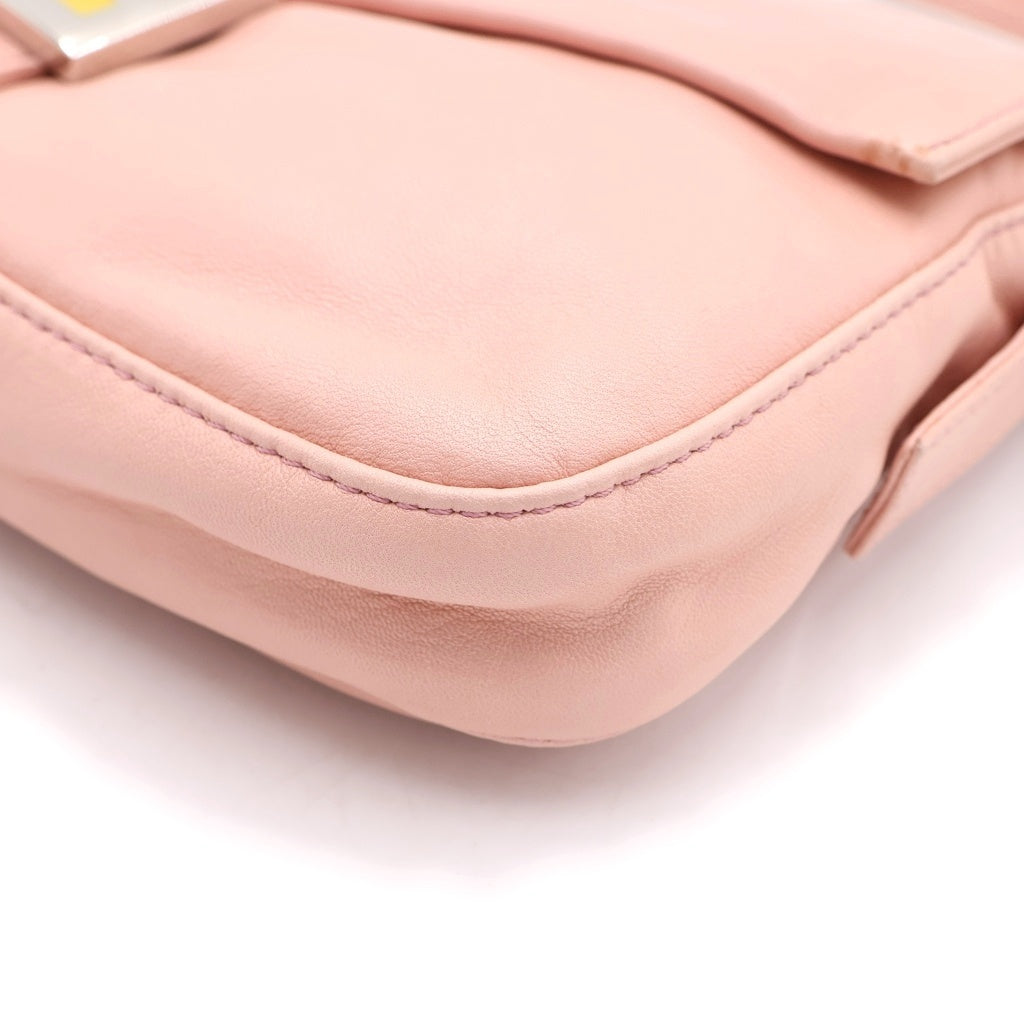 FENDI(フェンディ) マンマバケット ハンドバッグ ワンショルダーバッグ ピンク ナッパレザー シルバー金具 レディース