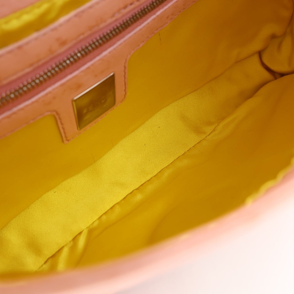 FENDI(フェンディ) マンマバケット ハンドバッグ ワンショルダーバッグ ピンク ナッパレザー シルバー金具 レディース