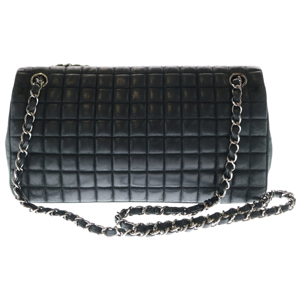 CHANEL(シャネル) チョコバー チェーンショルダーバッグ SフラップWチェーン ブラック ラムスキン シルバー金具 レディース